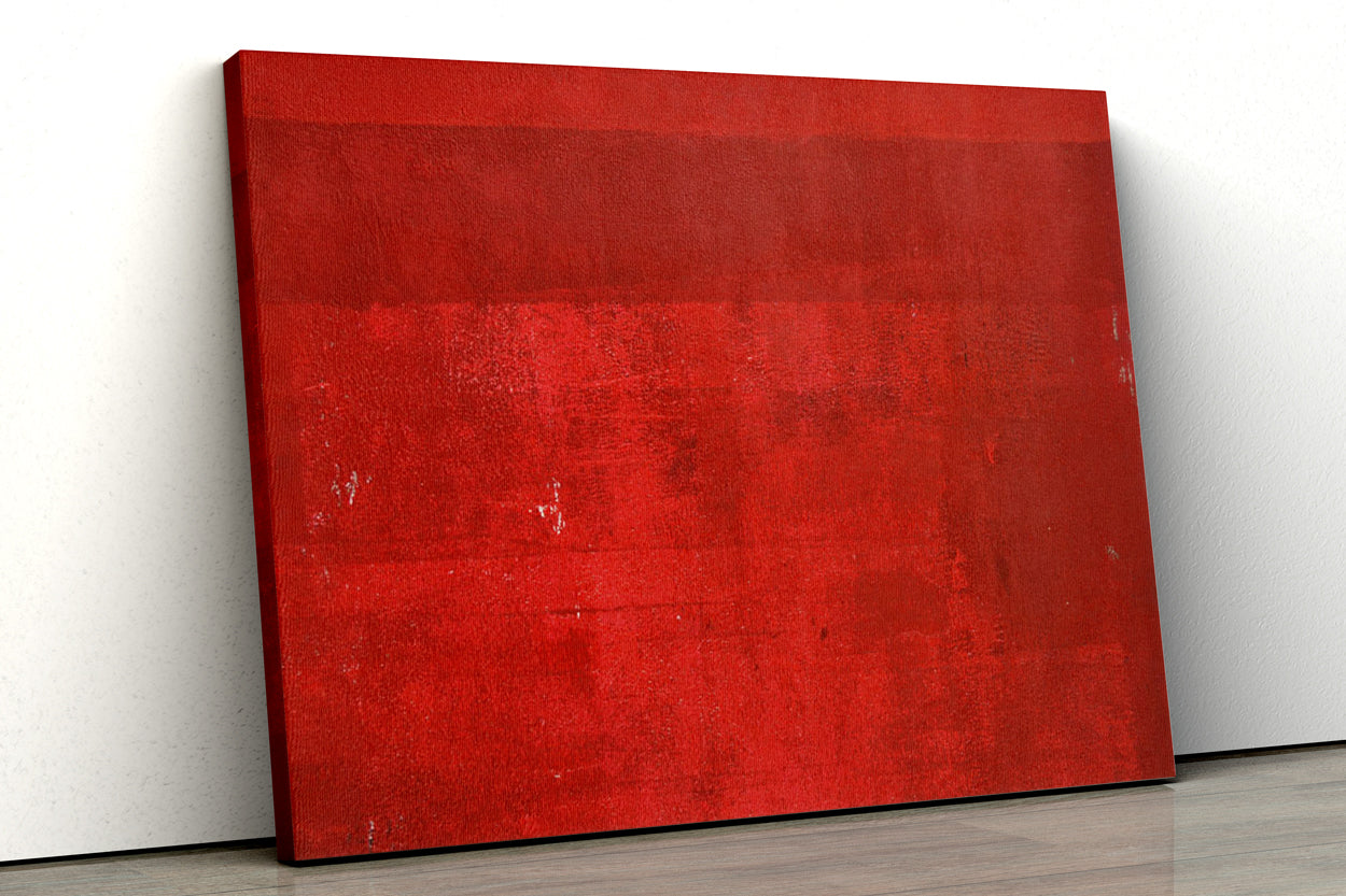 Minimalist Kumkum Red Abstract Paintings 4 :5 Vertical Premium Wall Art Canvas by MeriDeewar