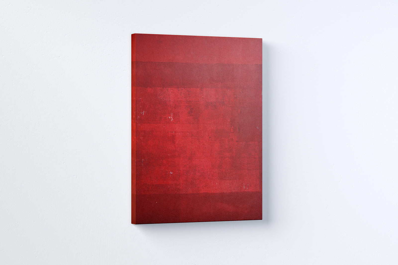 Minimalist Kumkum Red Abstract Paintings 4 :5 Vertical Premium Wall Art Canvas by MeriDeewar