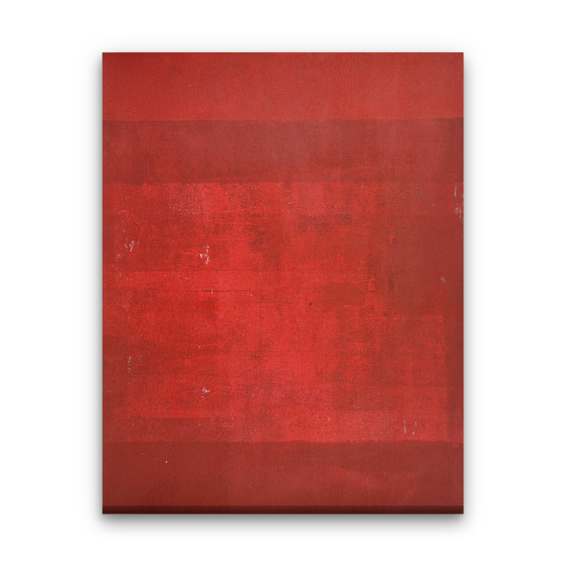Minimalist Kumkum Red Abstract Paintings 4 :5 Vertical Premium Wall Art Canvas by MeriDeewar