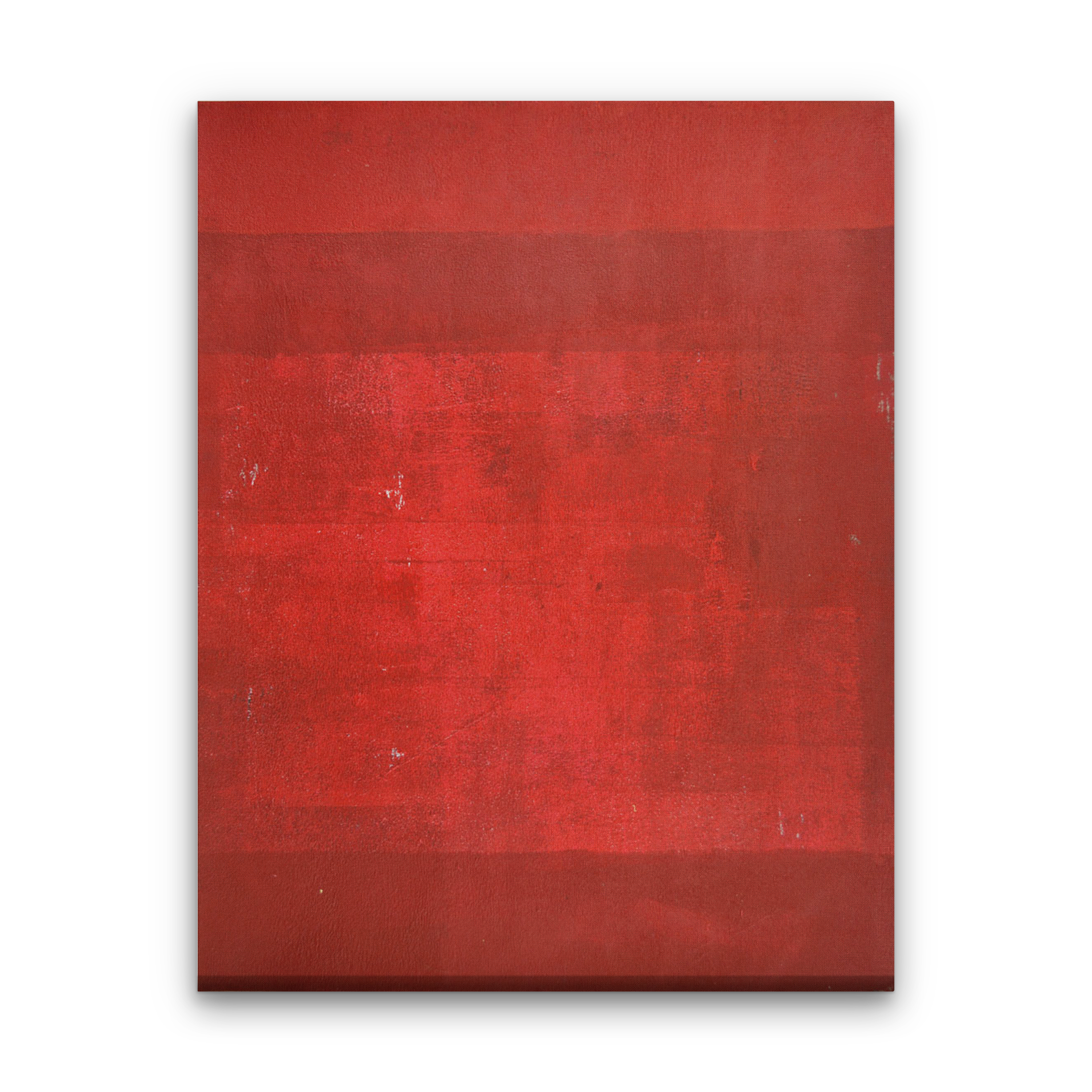 Minimalist Kumkum Red Abstract Paintings 4 :5 Vertical Premium Wall Art Canvas by MeriDeewar