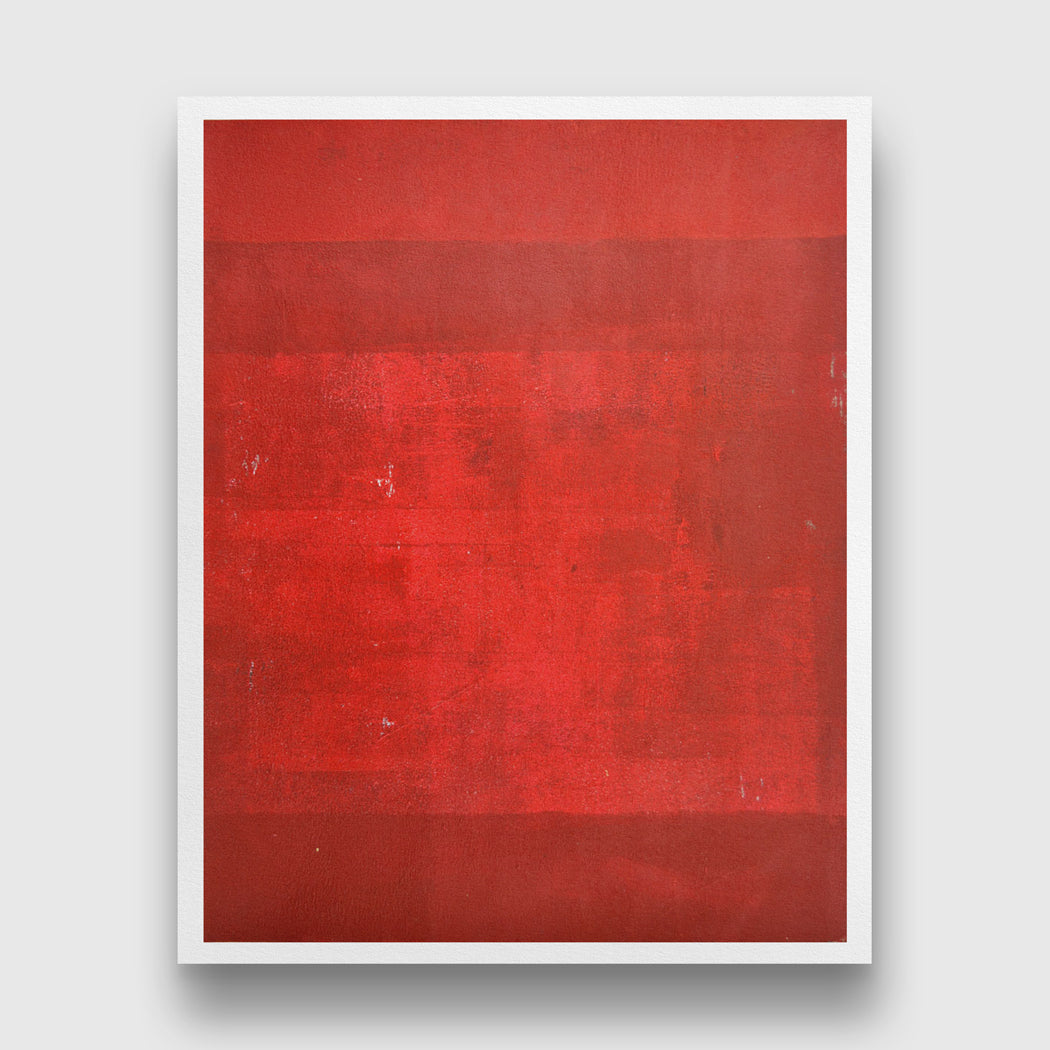 Minimalist Kumkum Red Abstract Paintings 4 :5 Vertical Premium Wall Art Canvas by MeriDeewar