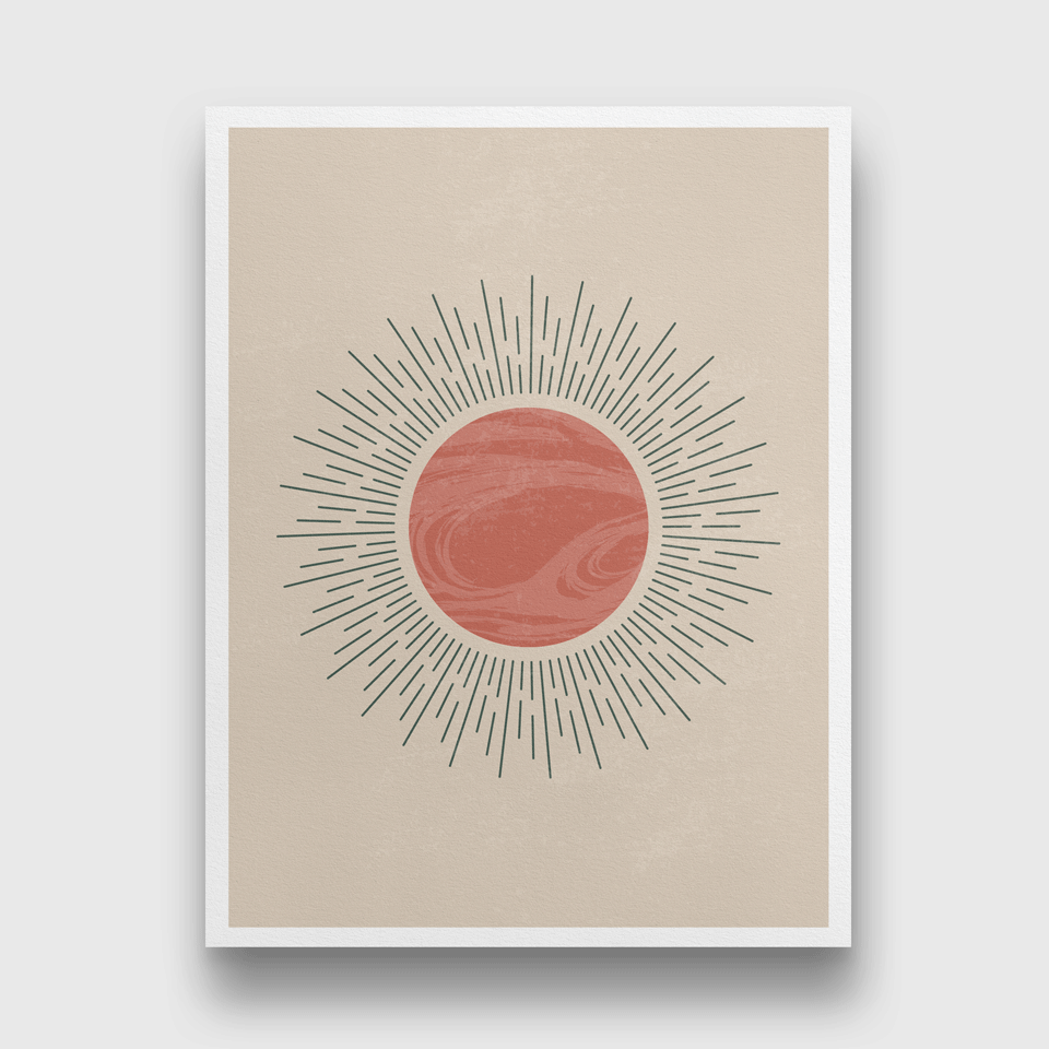 Minimalist mid century modern moon phases Painting 3 : 4 Vertical Premium Wall Art Canvas by MeriDeewar