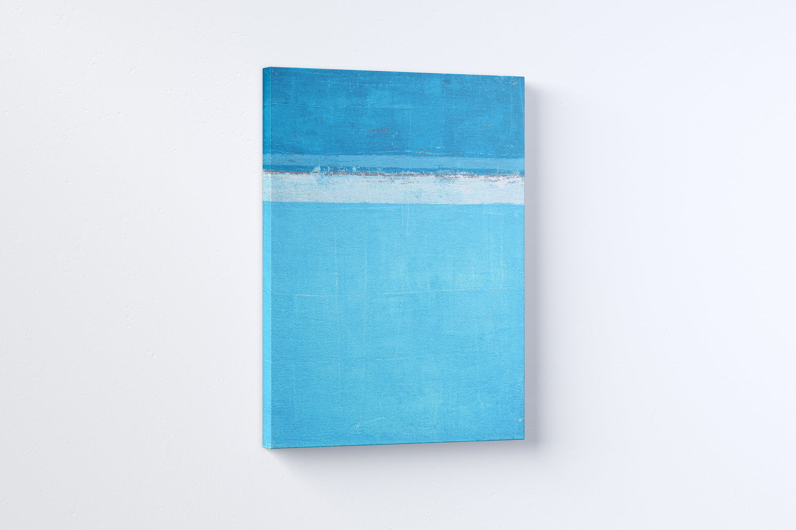 Minimalist Ocean Blue Abstract Paintings 4 :5 Vertical Premium Wall Art Canvas by MeriDeewar