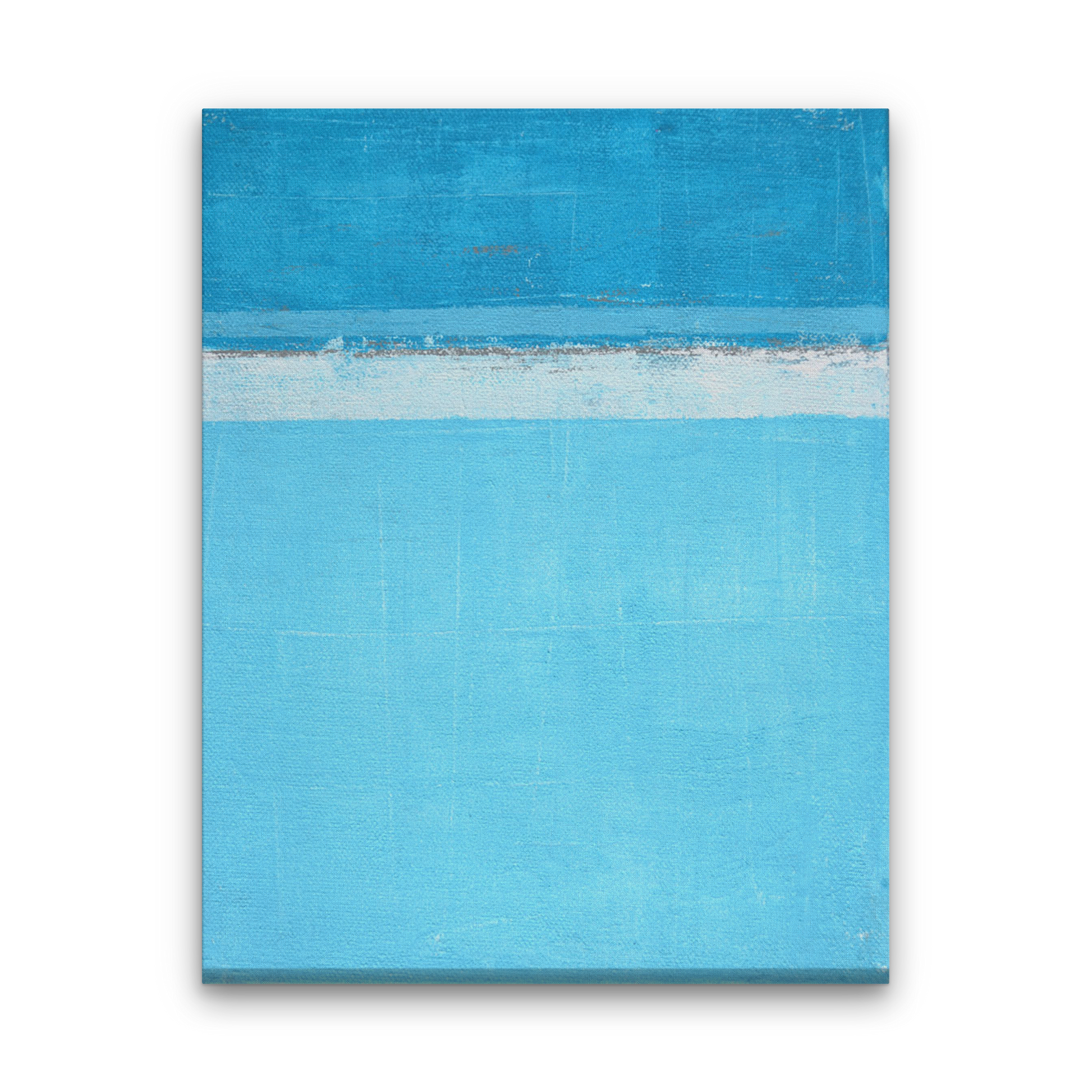 Minimalist Ocean Blue Abstract Paintings 4 :5 Vertical Premium Wall Art Canvas by MeriDeewar