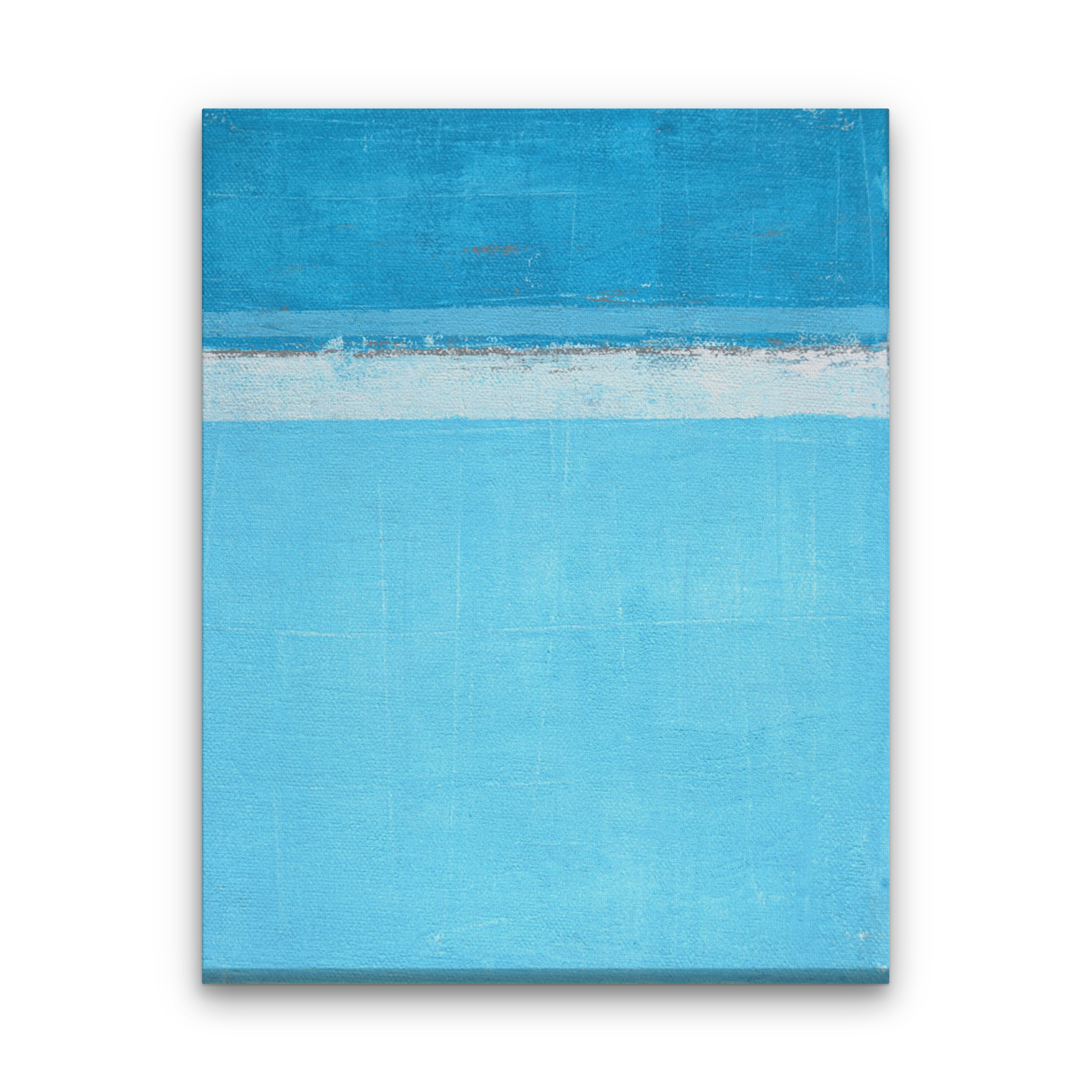 Minimalist Ocean Blue Abstract Paintings 4 :5 Vertical Premium Wall Art Canvas by MeriDeewar