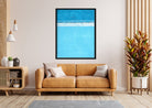 Minimalist Ocean Blue Abstract Paintings 4 :5 Vertical Premium Wall Art Canvas by MeriDeewar
