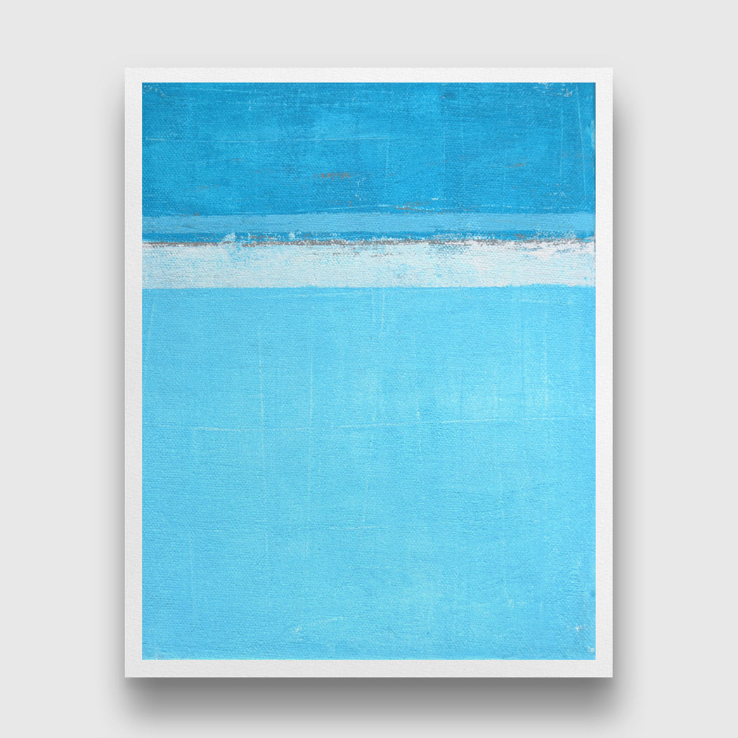 Minimalist Ocean Blue Abstract Paintings 4 :5 Vertical Premium Wall Art Canvas by MeriDeewar