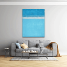 Minimalist Ocean Blue Abstract Paintings 4 :5 Vertical Premium Wall Art Canvas by MeriDeewar