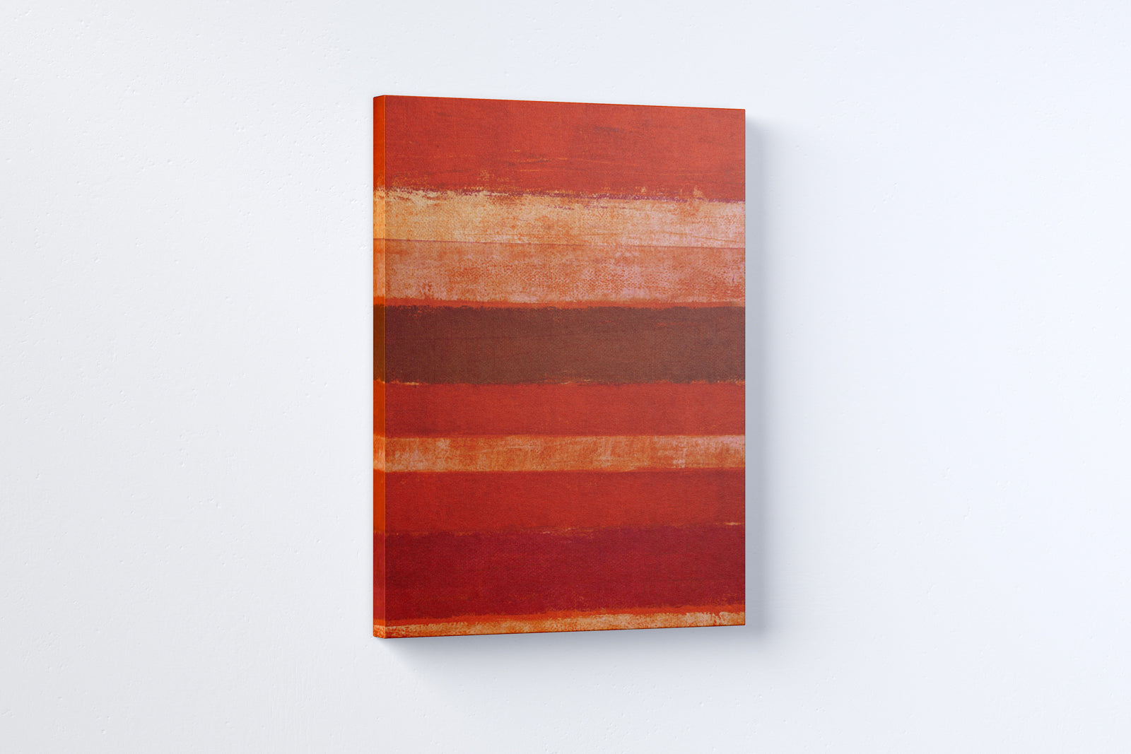 Minimalist Red Abstract Paintings 4 X 5.5 Vertical Premium Wall Art Canvas by MeriDeewar