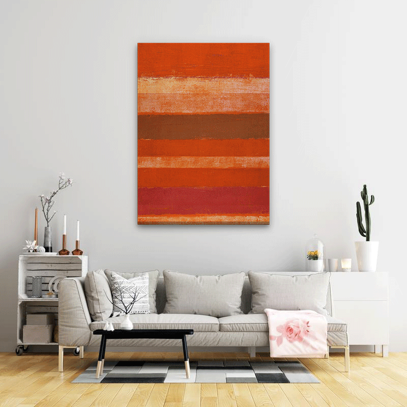Minimalist Red Abstract Paintings 4 X 5.5 Vertical Premium Wall Art Canvas by MeriDeewar