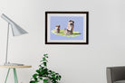 Moai Statues Illustration Painting - Meri  Deewar 3 : 2 Horizontal Premium Wall Art Canvas by MeriDeewar