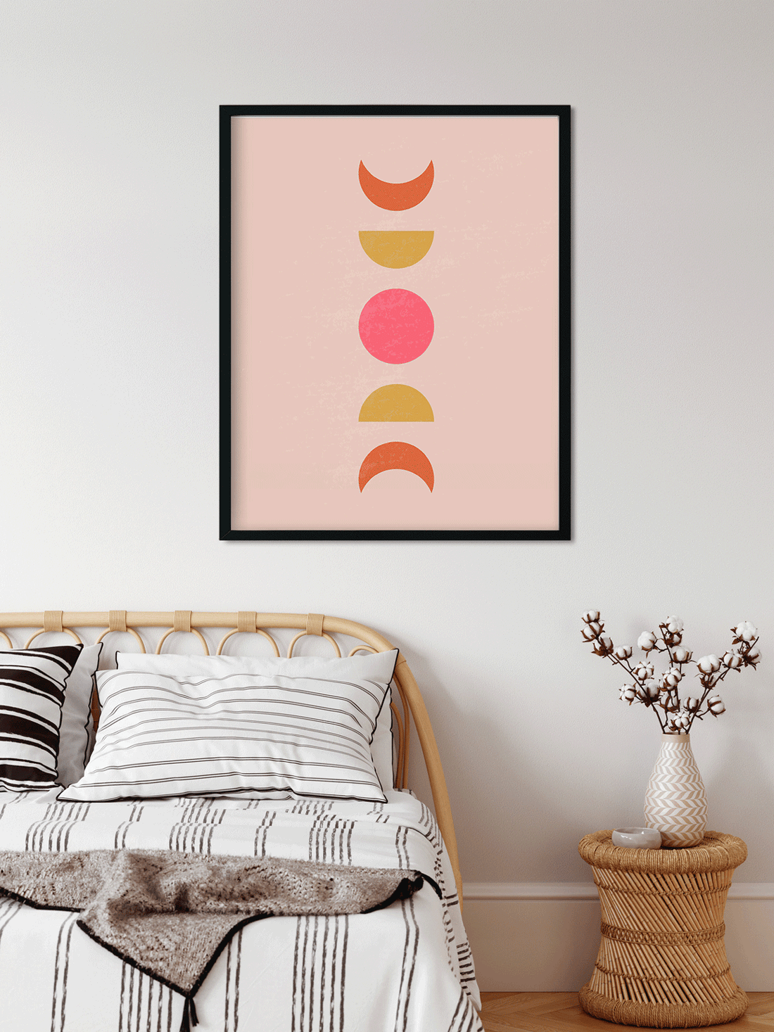 Modern abstract aesthetic bohemian style wall decor Painting 4 :5 Vertical Premium Wall Art Canvas by MeriDeewar