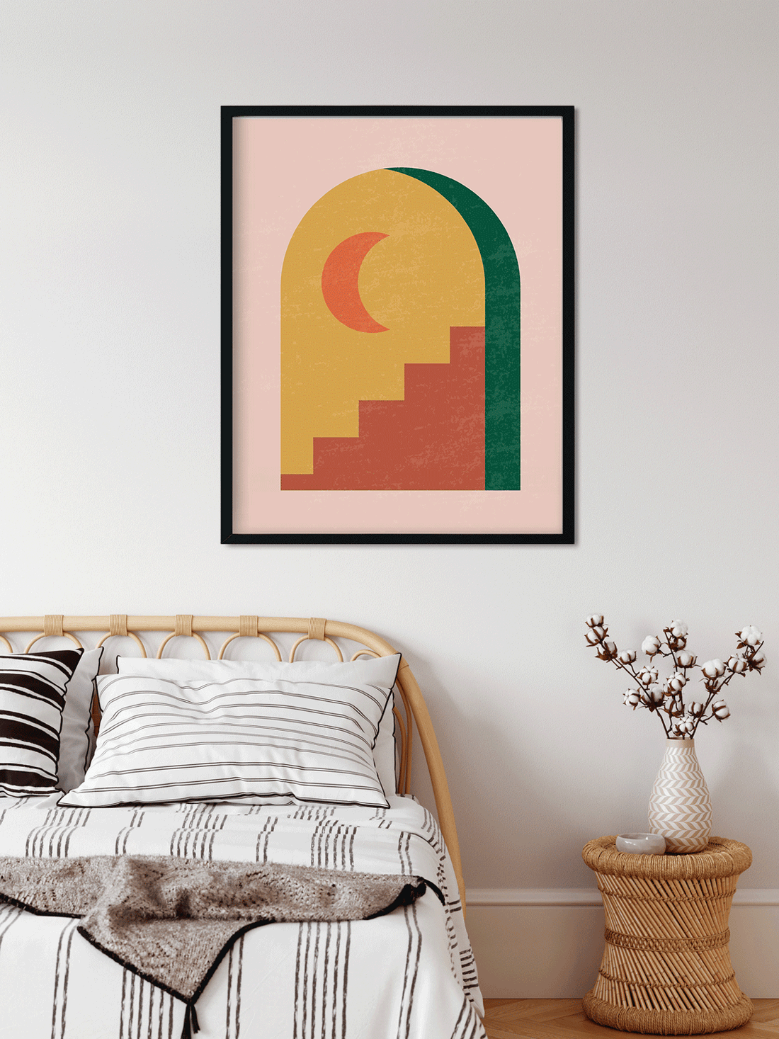 Modern abstract aesthetic illustrations bohemian style wall decor Painting 4 :5 Vertical Premium Wall Art Canvas by MeriDeewar