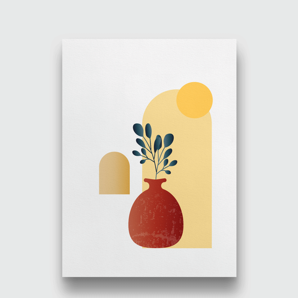 Modern boho wall art Painting 4 X 5.5 Vertical Premium Wall Art Canvas by MeriDeewar