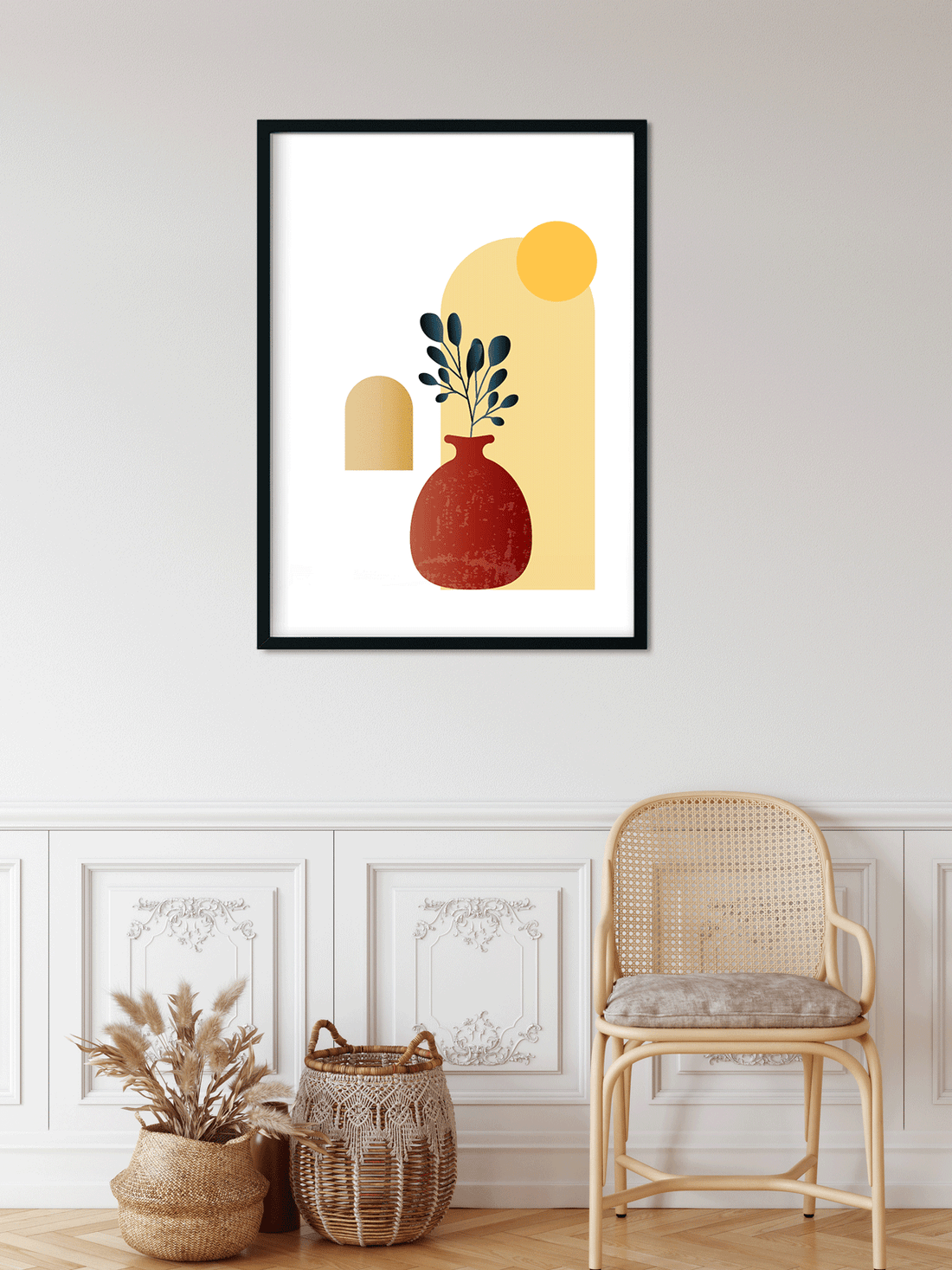 Modern boho wall art Painting 4 X 5.5 Vertical Premium Wall Art Canvas by MeriDeewar
