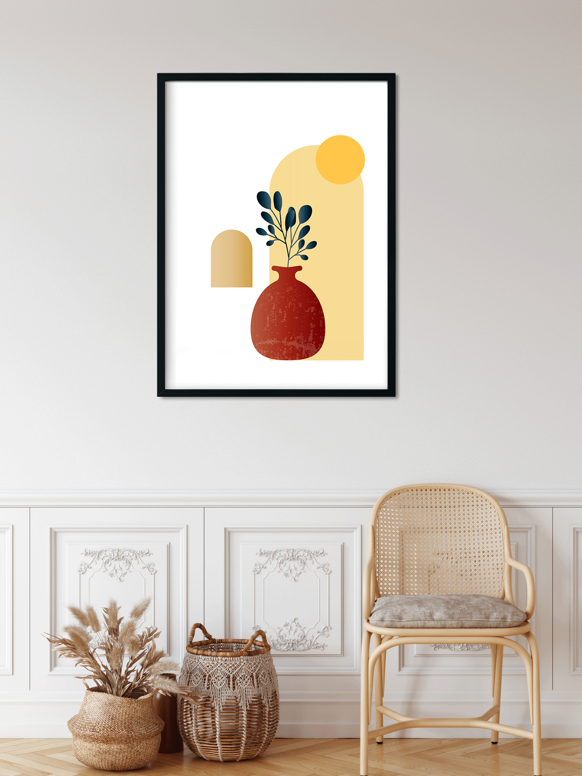 Modern boho wall art Painting 4 X 5.5 Vertical Premium Wall Art Canvas by MeriDeewar