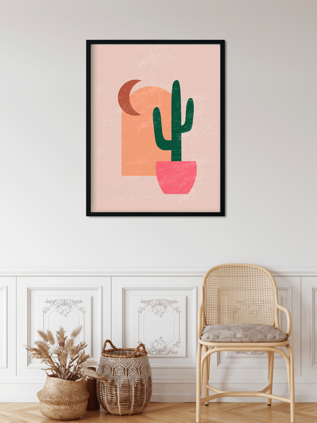 Modern minimalist abstract aesthetic illustrations bohemian Painting 4 :5 Vertical Premium Wall Art Canvas by MeriDeewar