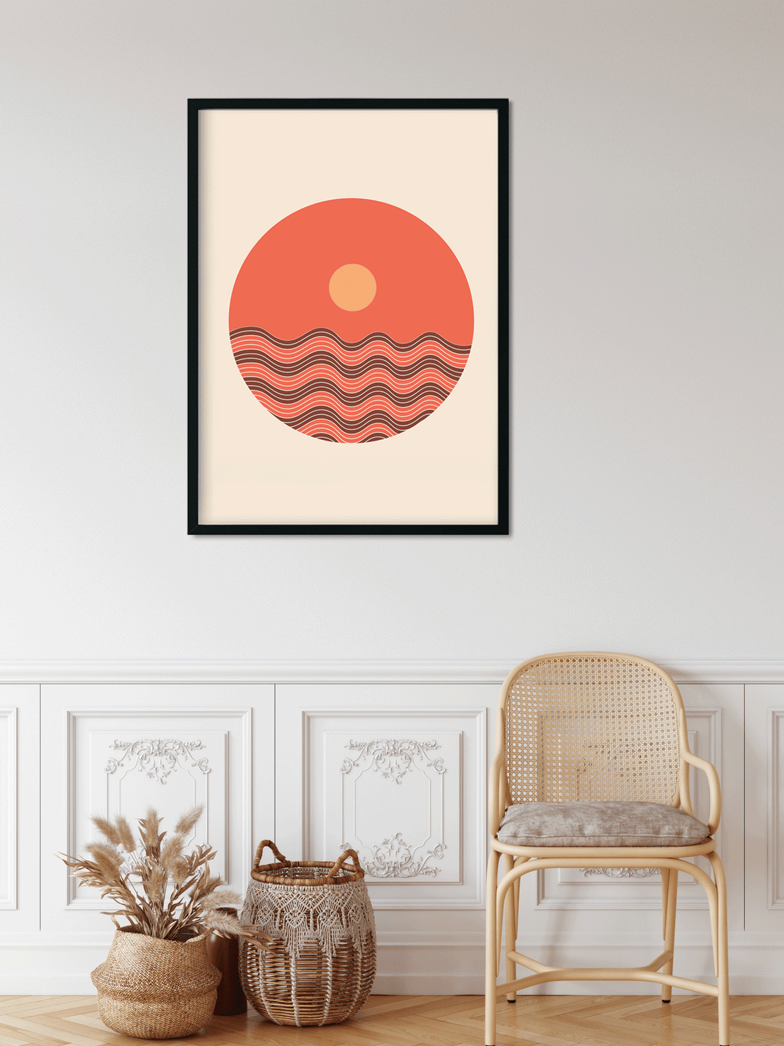 Modern poster nature landscapes Painting 4 X 5.5 Vertical Premium Wall Art Canvas by MeriDeewar
