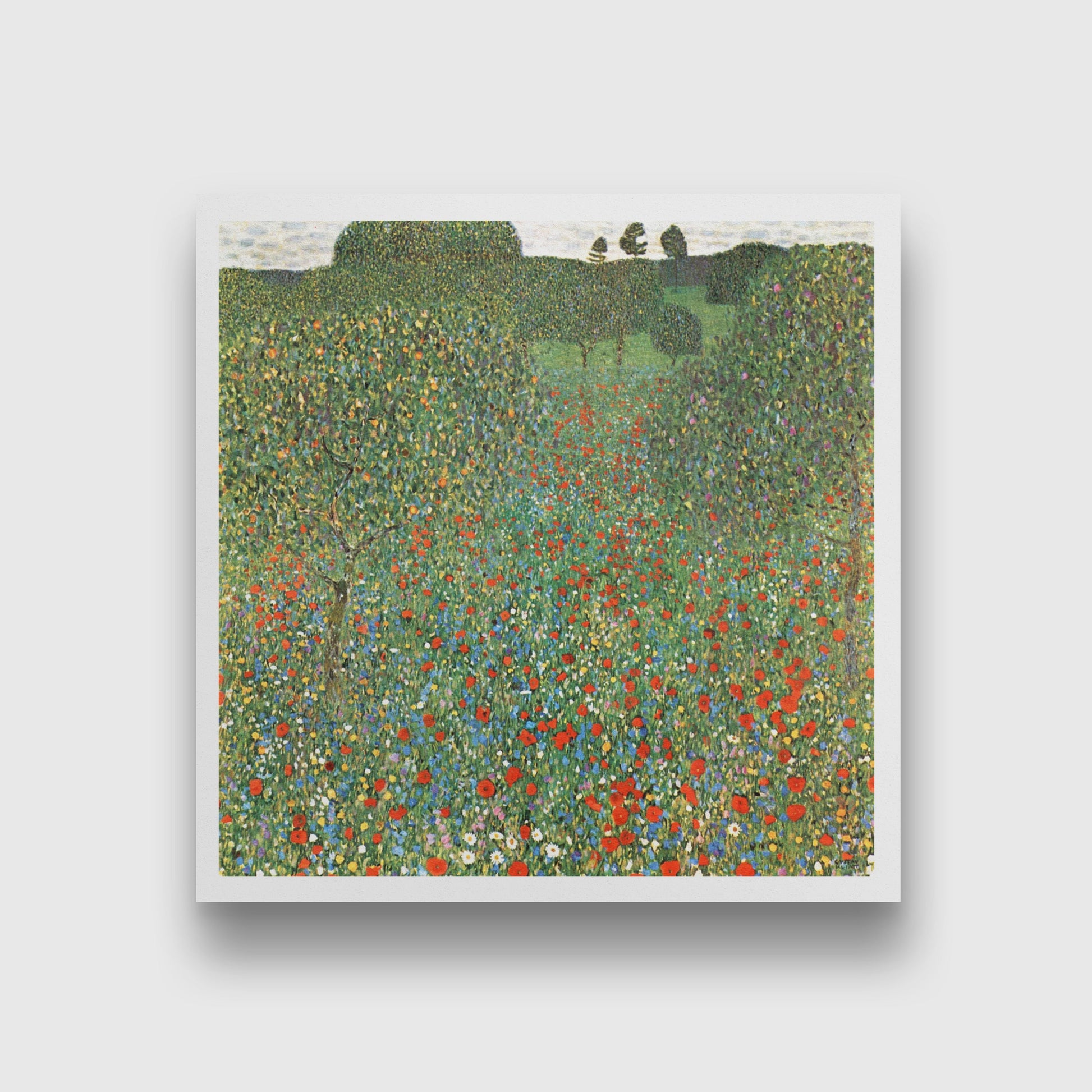 Mohnfeld painting 1 : 1 Square Premium Wall Art Canvas by MeriDeewar
