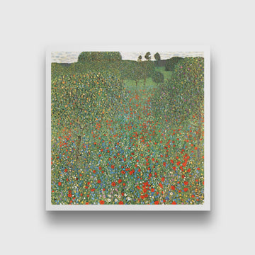 Mohnfeld painting 1 : 1 Square Premium Wall Art Canvas by MeriDeewar