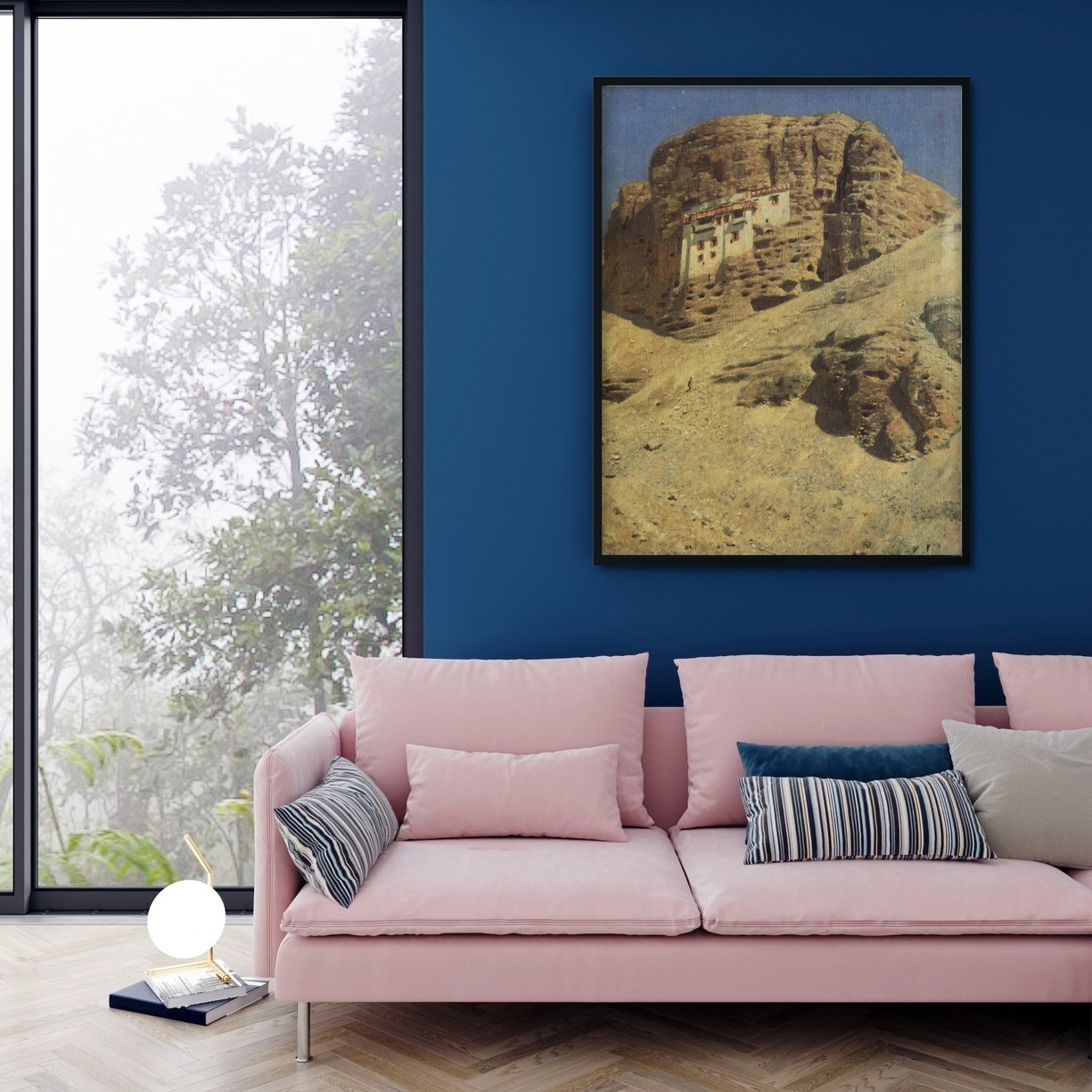 monastery in a rock ladakh Painting - Meri Deewar 3 : 4 Vertical Premium Wall Art Canvas by MeriDeewar