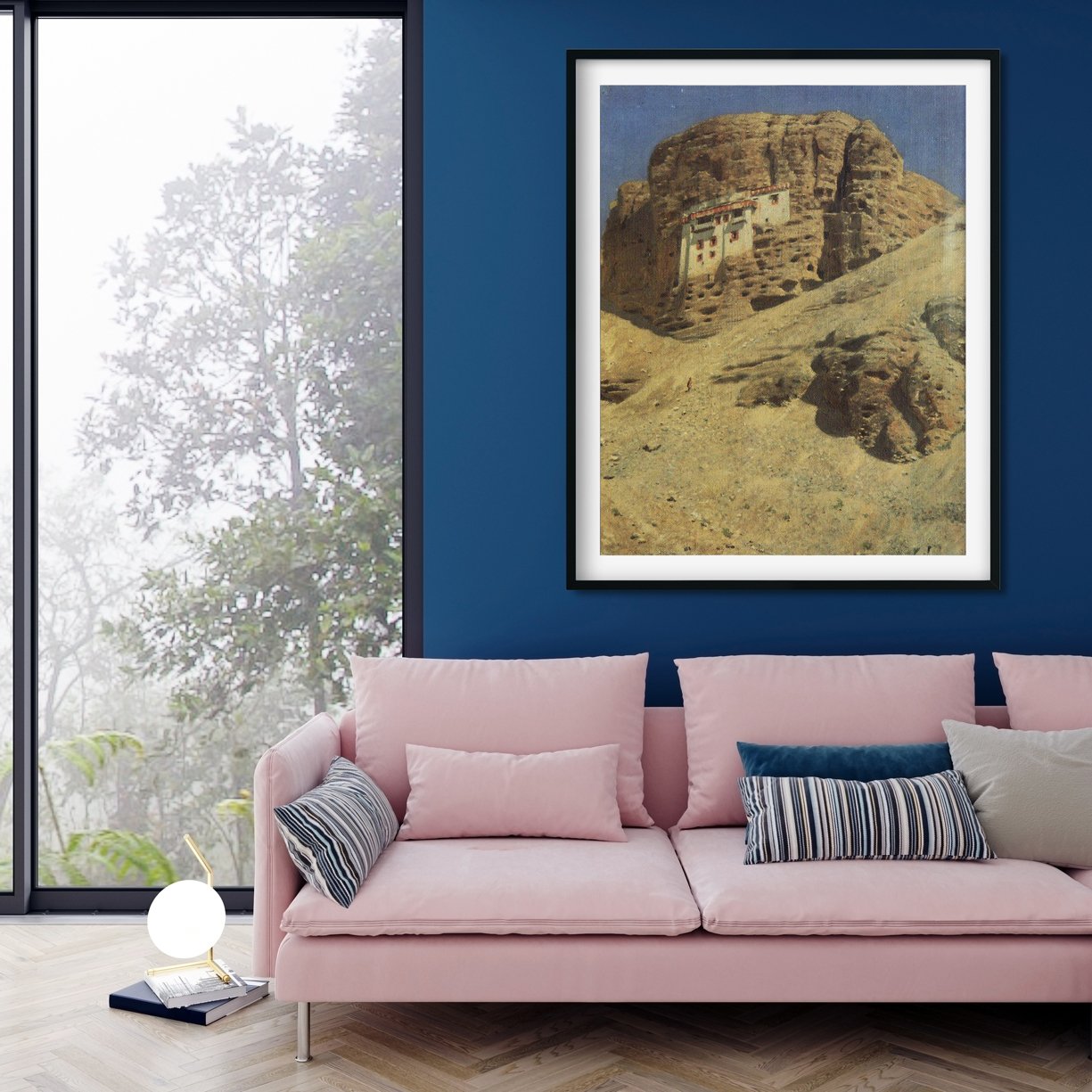monastery in a rock ladakh Painting - Meri Deewar 3 : 4 Vertical Premium Wall Art Canvas by MeriDeewar