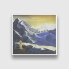Monk in Himalaya Painting - Meri Deewar 1 : 1 Square Premium Wall Art Canvas by MeriDeewar