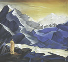 Monk in Himalaya Painting - Meri Deewar 1 : 1 Square Premium Wall Art Canvas by MeriDeewar