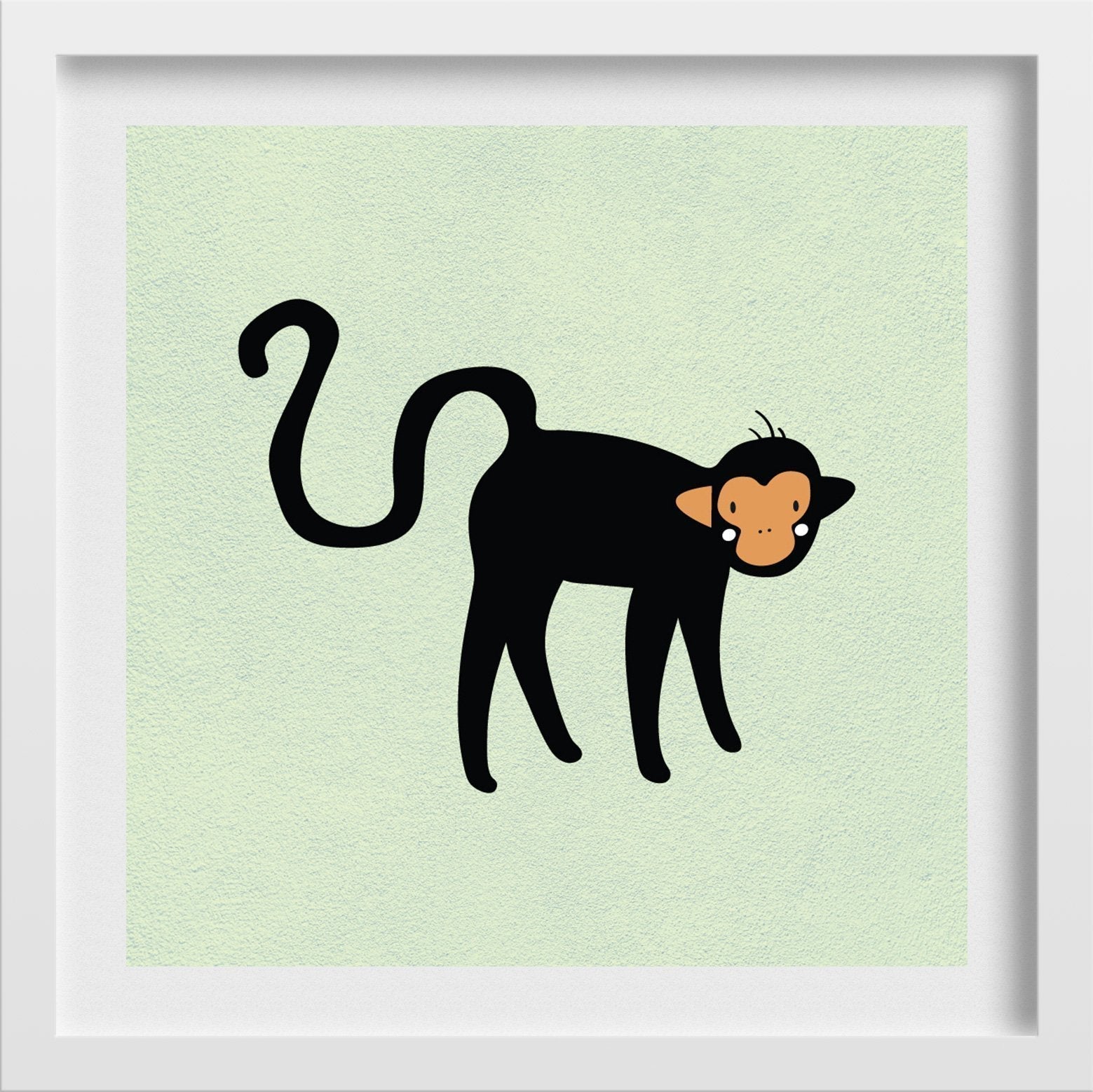Monkey Painting - Meri Deewar 1 : 1 Square Premium Wall Art Canvas by MeriDeewar
