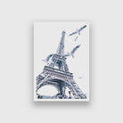 Monochromatic Eiffle Tower Wall Painting 2 : 3 Vertical Premium Wall Art Canvas by MeriDeewar
