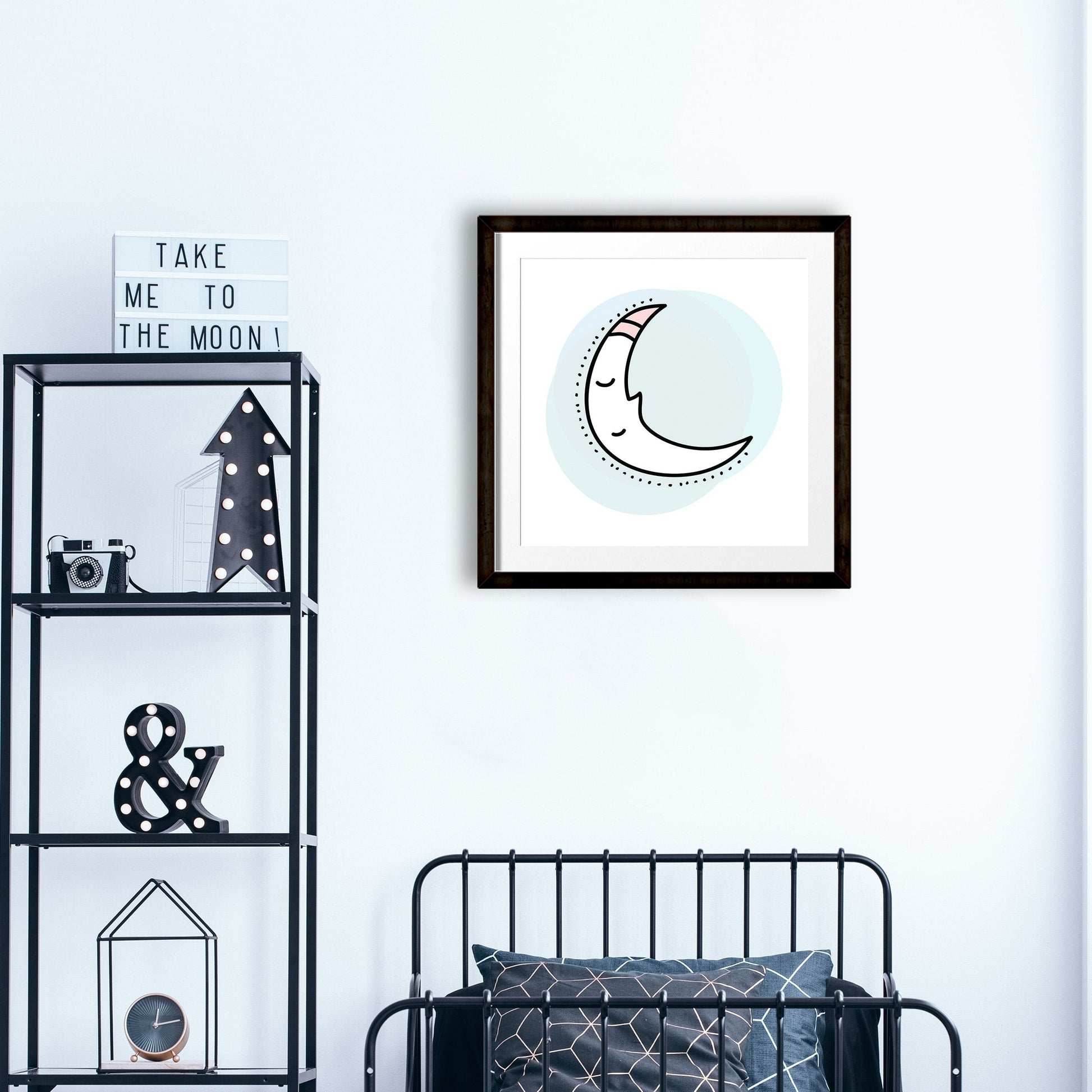 Moon Painting - Meri Deewar 1 : 1 Square Premium Wall Art Canvas by MeriDeewar