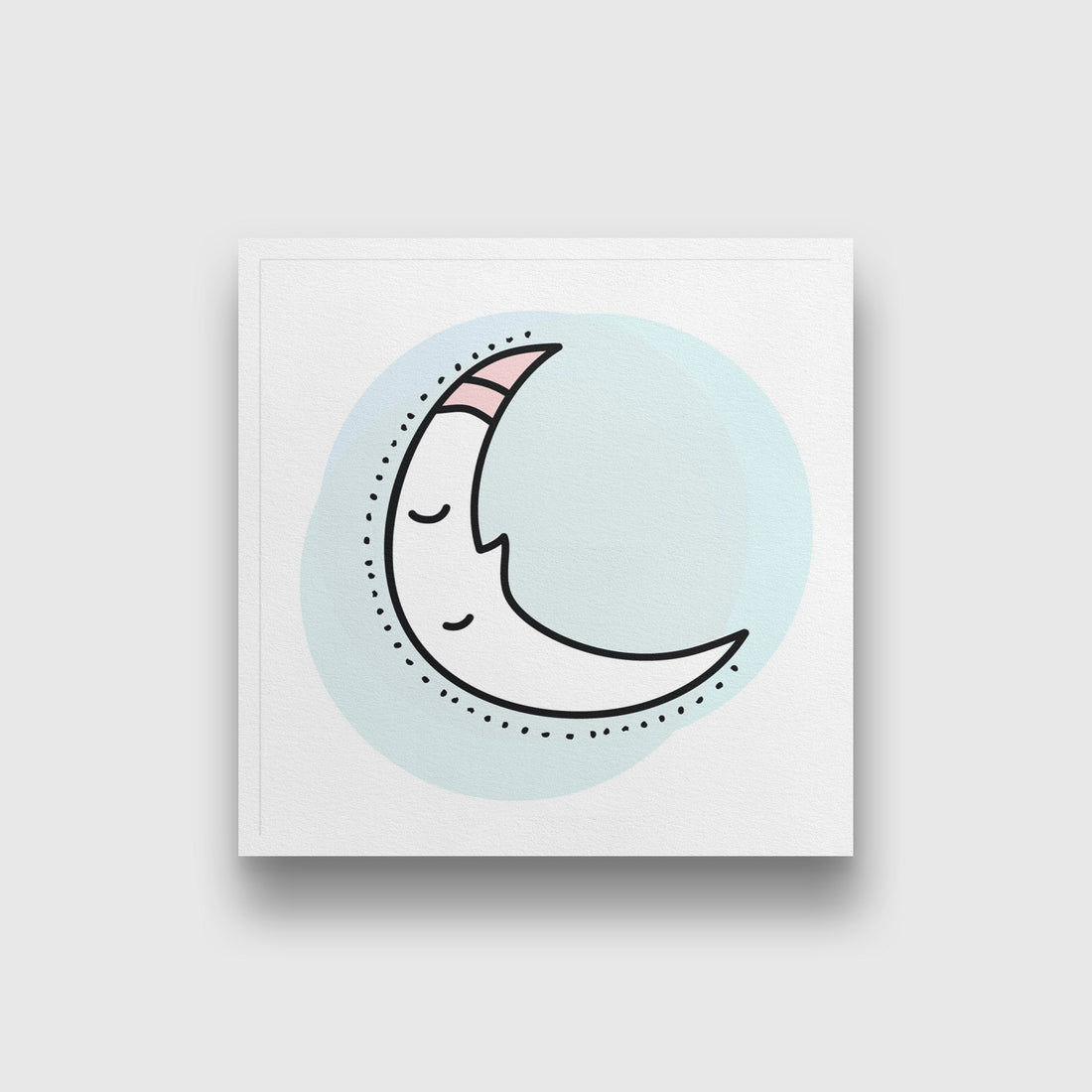 Moon Painting - Meri Deewar 1 : 1 Square Premium Wall Art Canvas by MeriDeewar