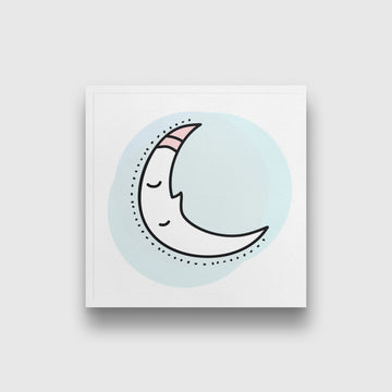Moon Painting - Meri Deewar 1 : 1 Square Premium Wall Art Canvas by MeriDeewar
