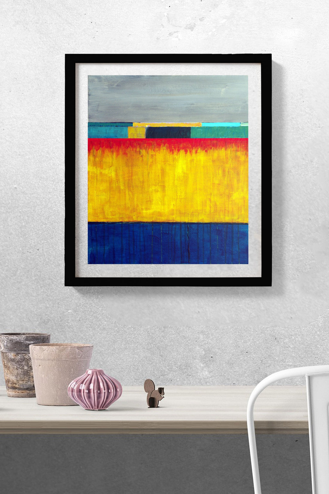 Morden Abstract Painting - Meri Deewar 1 : 1 Square Premium Wall Art Canvas by MeriDeewar