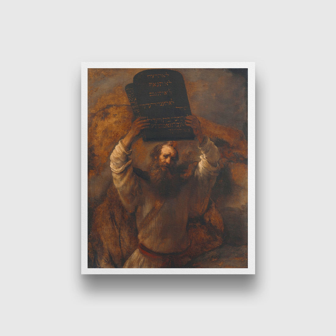Moses with the Ten Commandments Painting - Meri Deewar 4 :5 Vertical Premium Wall Art Canvas by MeriDeewar