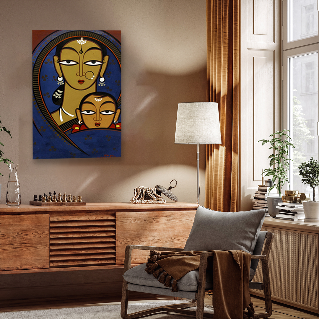 Mother and Child Painting 2 : 3 Vertical Premium Wall Art Canvas by MeriDeewar