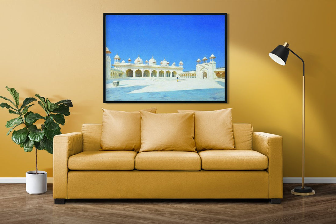 Moti masjid pearl mosque agra Painting - Meri Deewar 4 : 3 Horizontal Premium Wall Art Canvas by MeriDeewar