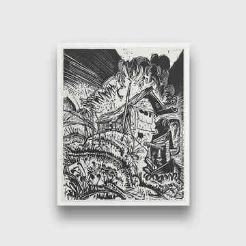 Mountain House Painting - MeriDeewar 4 :5 Vertical Premium Wall Art Canvas by MeriDeewar