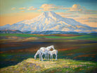 Mountain Landsacpe Horse Painting - Meri Deewar 4 : 3 Horizontal Premium Wall Art Canvas by MeriDeewar