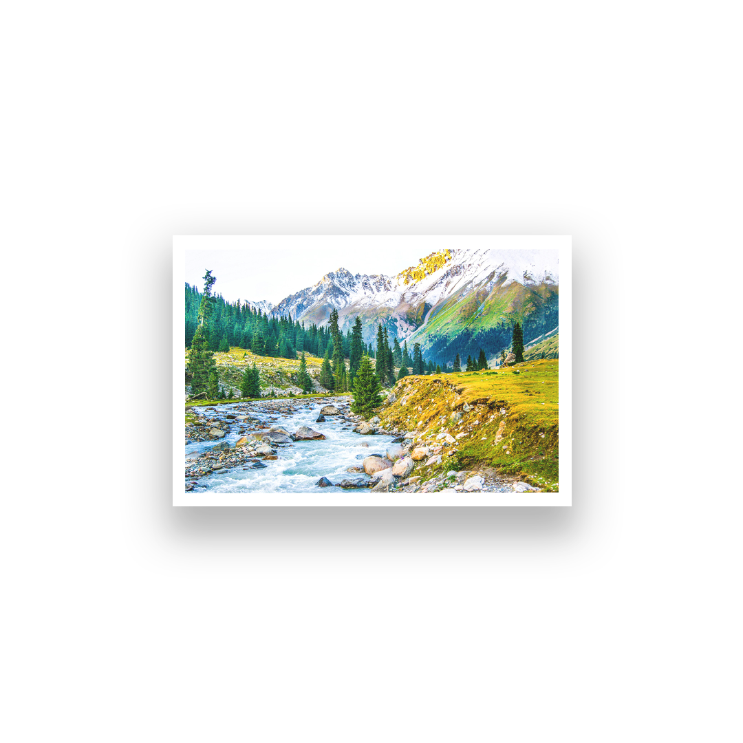 Mountain Scenery Wall Painting 3 : 2 Horizontal Premium Wall Art Canvas by MeriDeewar