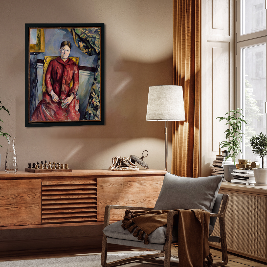 Mrs Cézanne in Red Painting 3 : 4 Vertical Premium Wall Art Canvas by MeriDeewar
