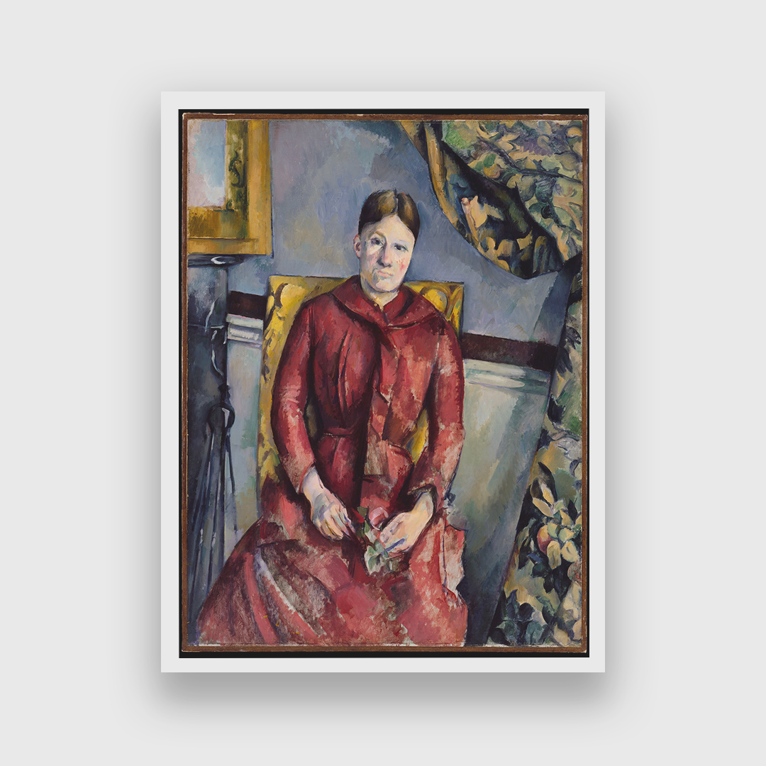 Mrs Cézanne in Red Painting 3 : 4 Vertical Premium Wall Art Canvas by MeriDeewar