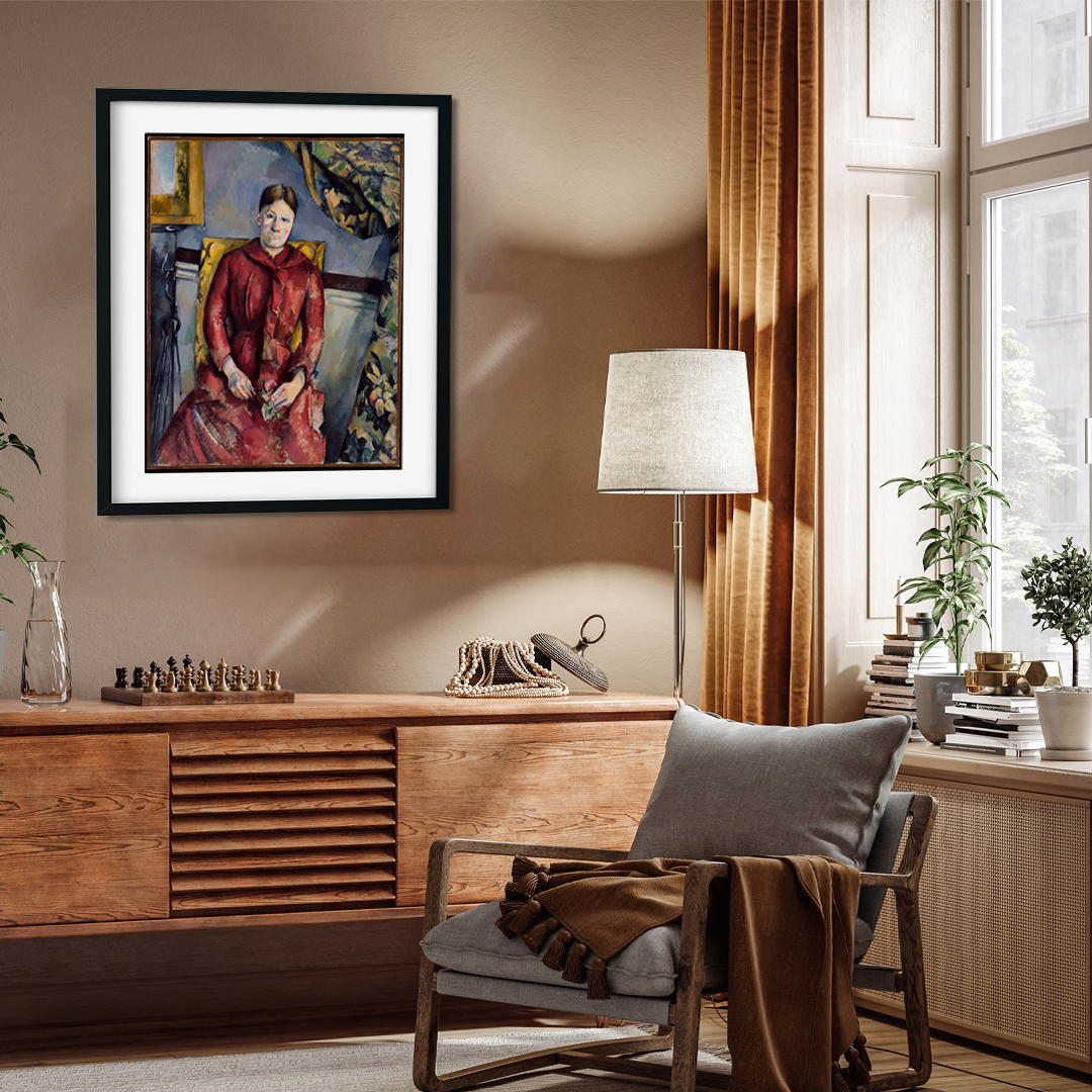 Mrs Cézanne in Red Painting 3 : 4 Vertical Premium Wall Art Canvas by MeriDeewar