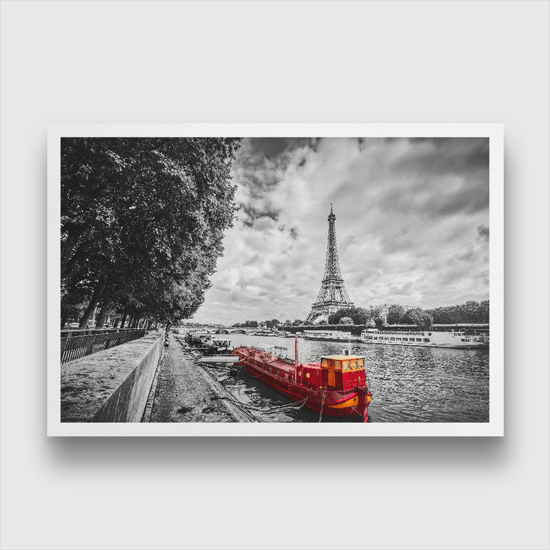 Mural Paris Eiffel Tower Painting 3 : 2 Horizontal Premium Wall Art Canvas by MeriDeewar