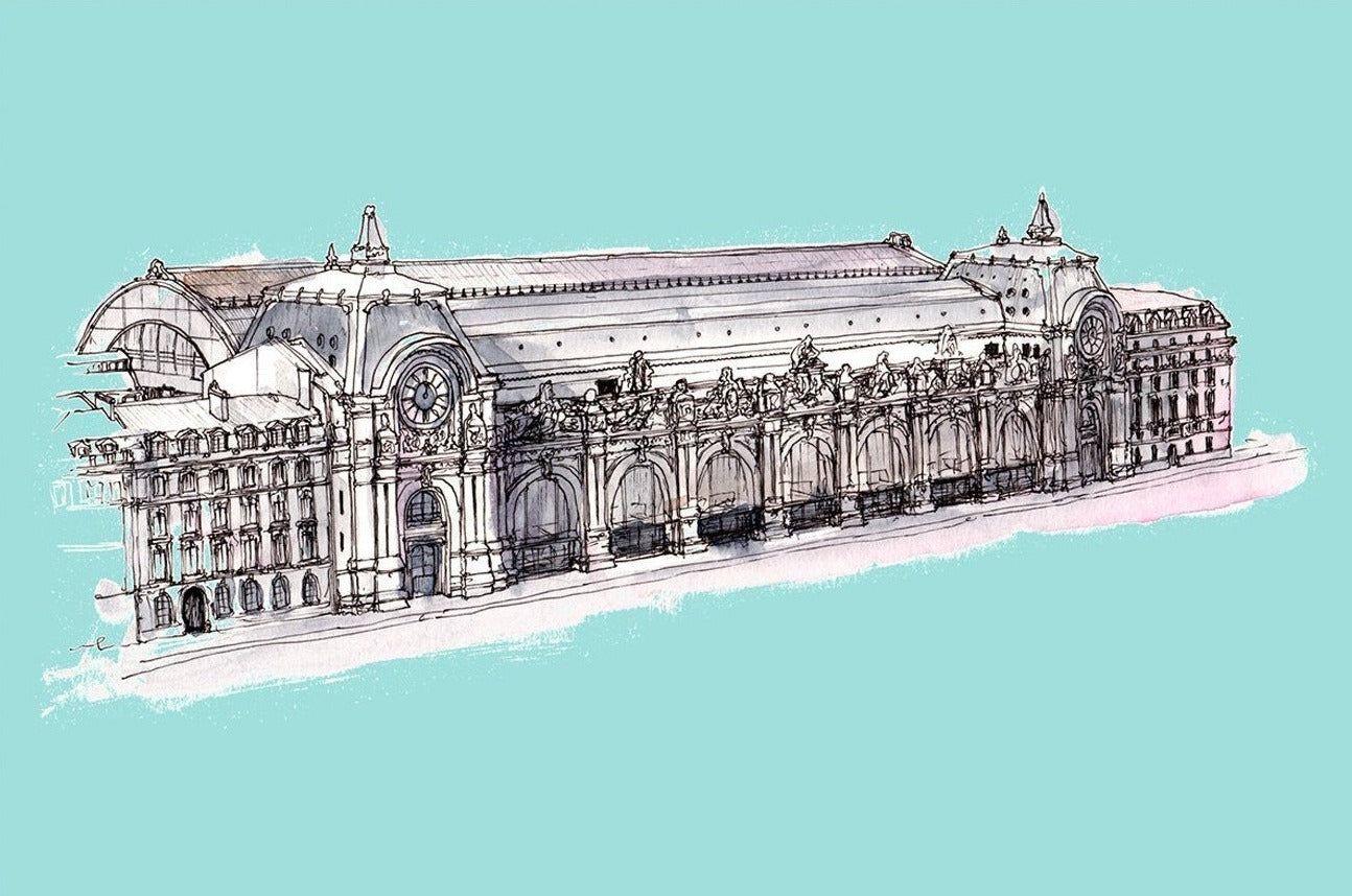 Musee d'Orsay Illustration Painting - Meri Deewar 3 : 2 Horizontal Premium Wall Art Canvas by MeriDeewar