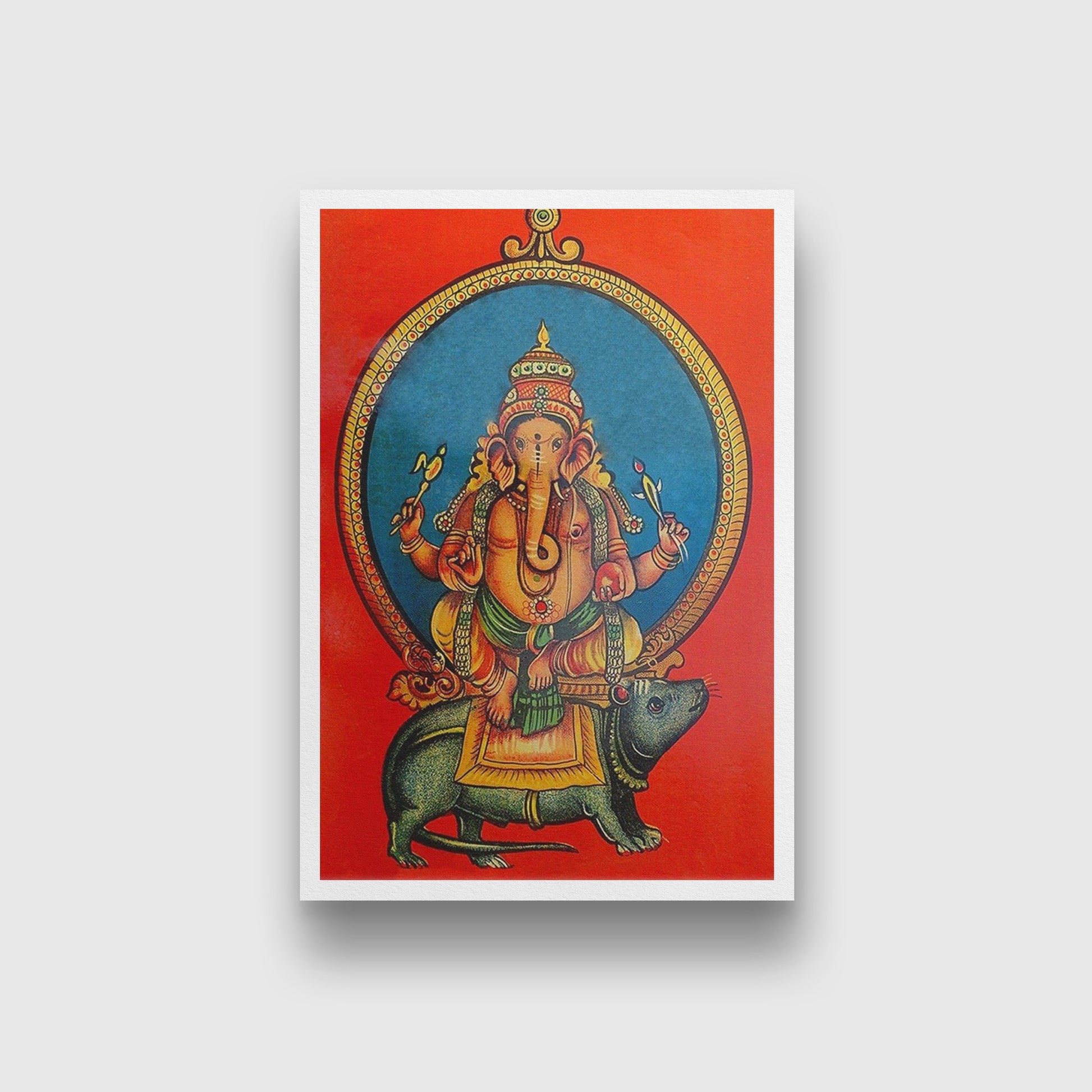 Mushka Ganpati Painting - Meri Deewar 2 : 3 Vertical Premium Wall Art Canvas by MeriDeewar