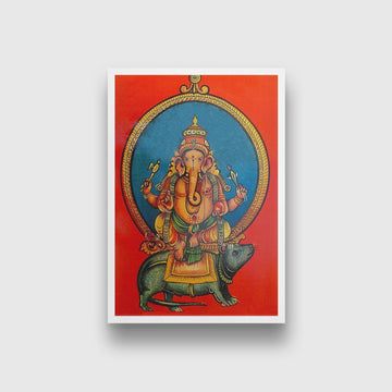 Mushka Ganpati Painting - Meri Deewar 2 : 3 Vertical Premium Wall Art Canvas by MeriDeewar