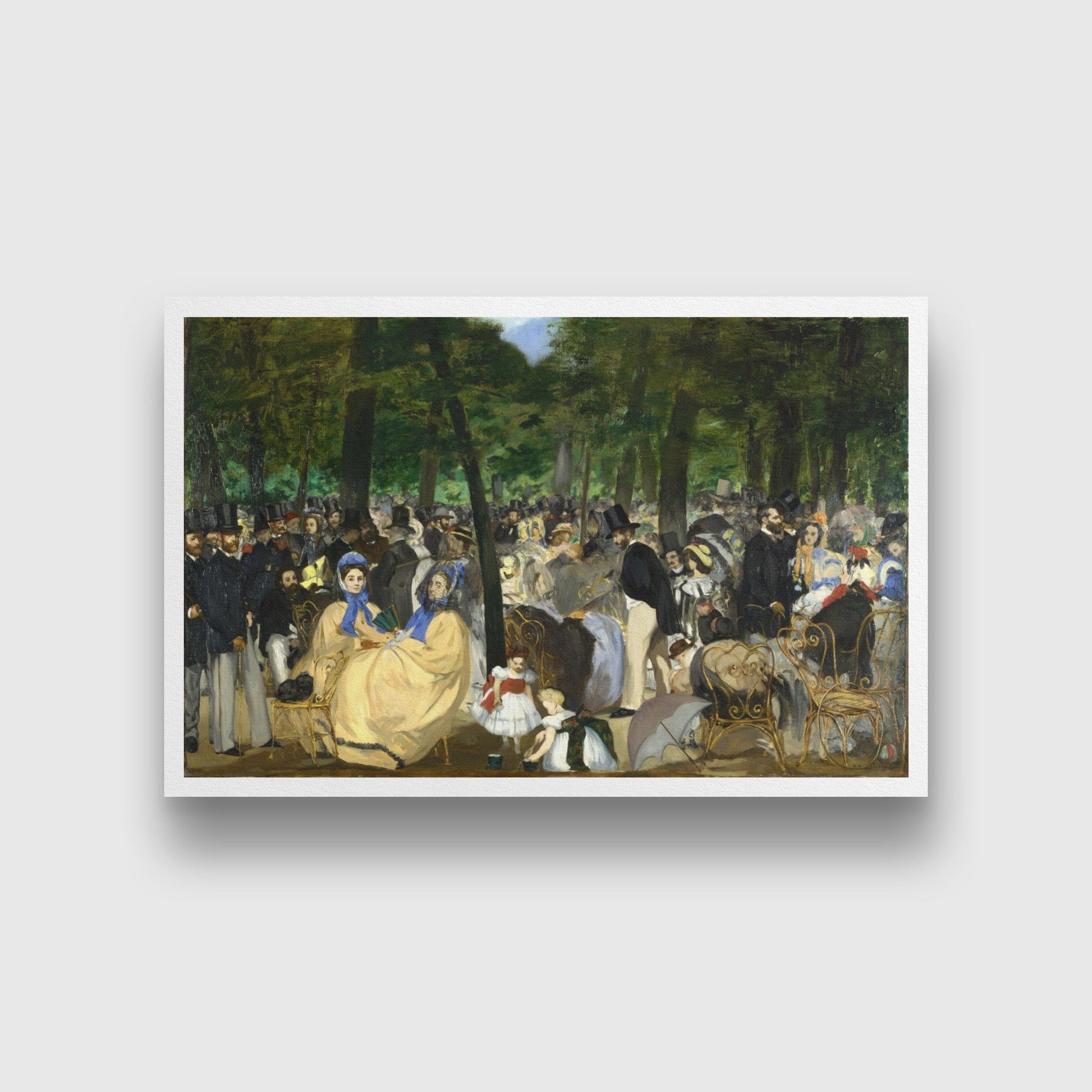 Music In The Tuileries Painting - Meri Deewar 3 : 2 Horizontal Premium Wall Art Canvas by MeriDeewar