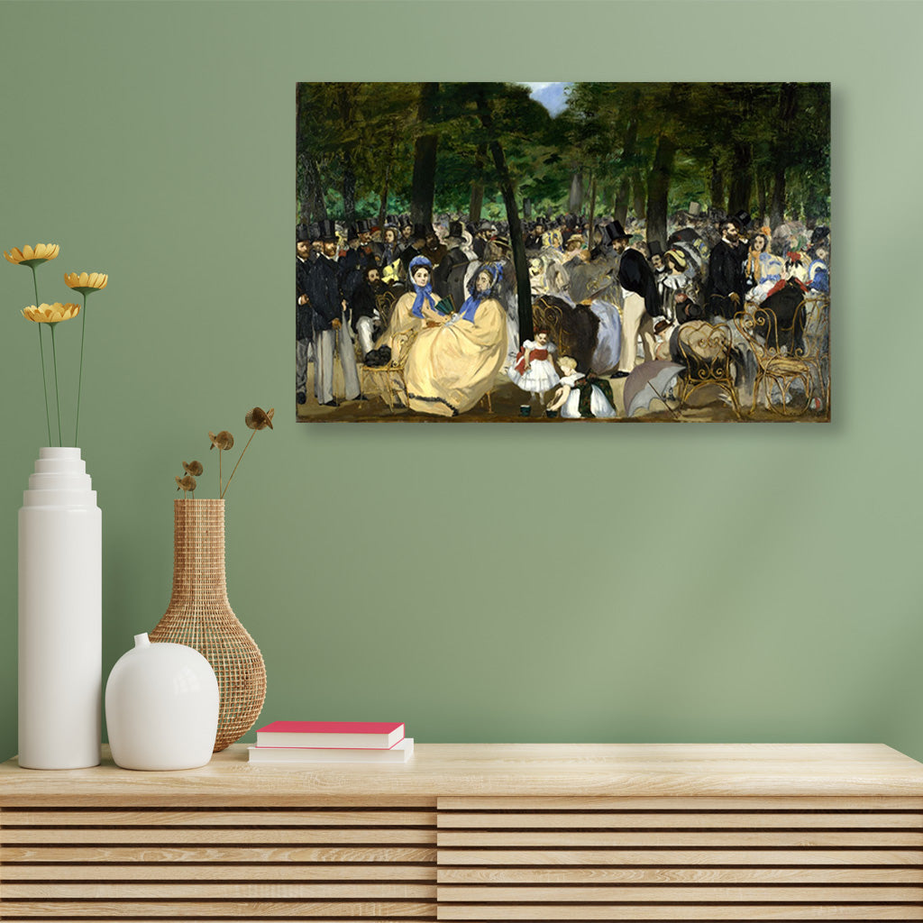 Music In The Tuileries Painting - Meri Deewar 3 : 2 Horizontal Premium Wall Art Canvas by MeriDeewar