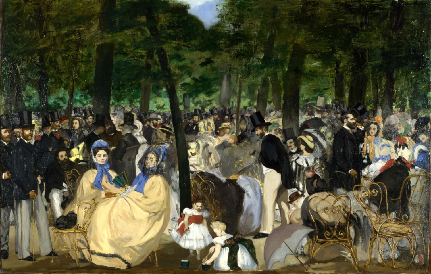 Music In The Tuileries Painting - Meri Deewar 3 : 2 Horizontal Premium Wall Art Canvas by MeriDeewar
